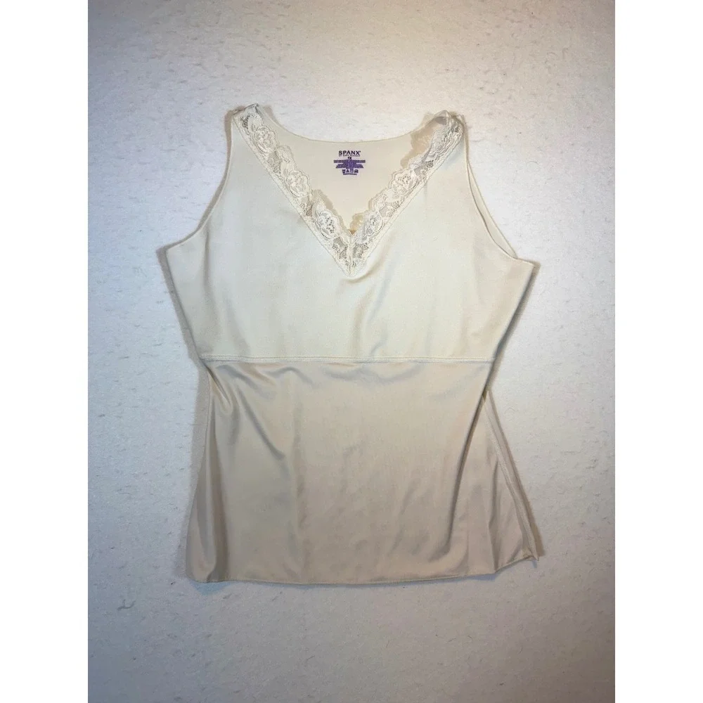 Spanx Lace Trim V Neck Tank Top Shapewear Cami Women's - Picture 1 of 3